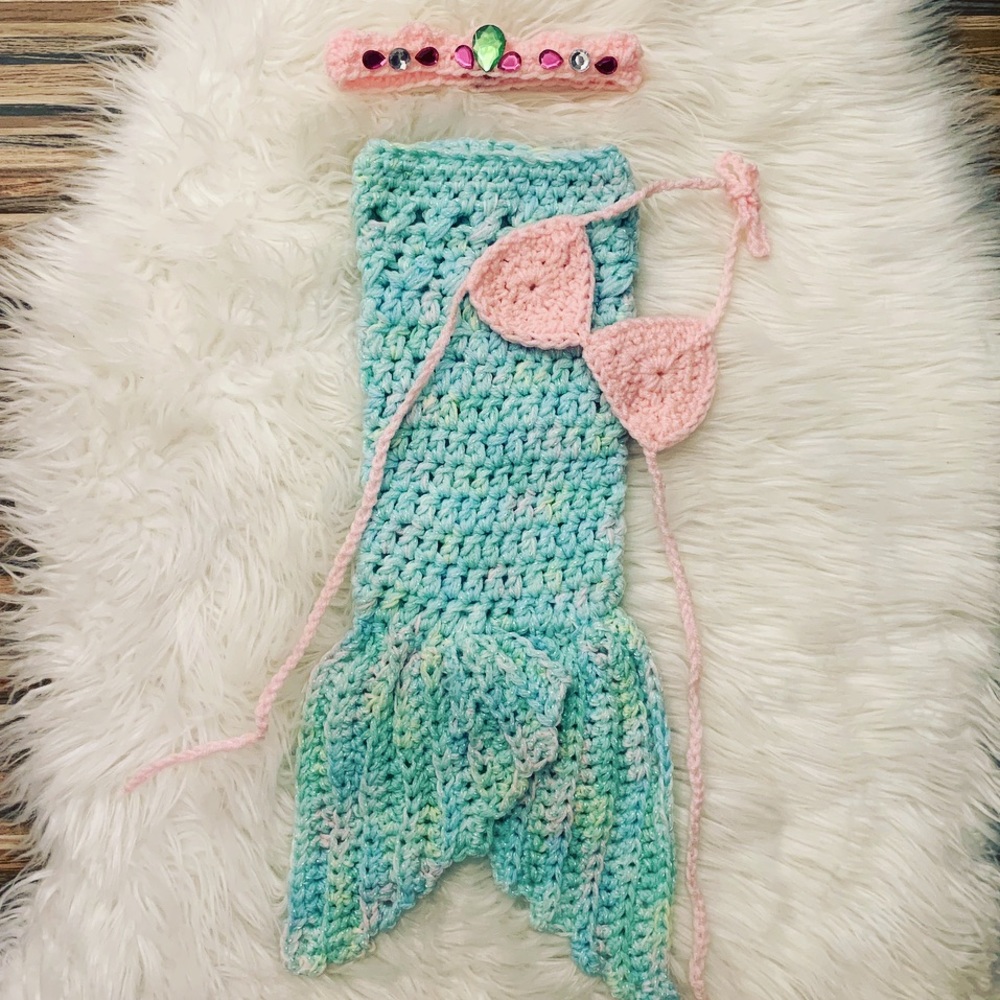 🎃Halloween costume newborn crochet mermaid one or a kind